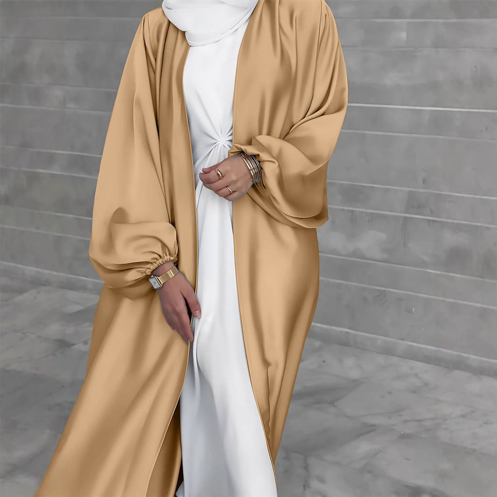 Elegant Satin Jacket with Wide Sleeves