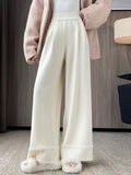 Women's Elegant Wide-Leg Trousers with Fringe