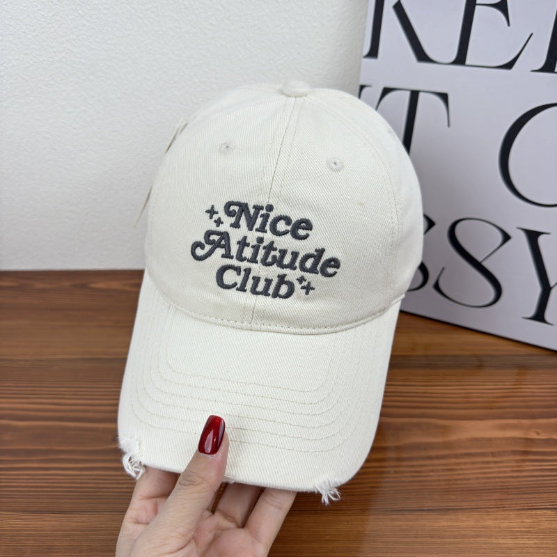 Men's Distressed Cotton Baseball Cap