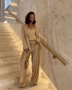 Women's Glitter Palazzo Pants