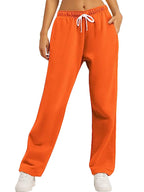 Women's Comfortable Athletic Pants with Elastic Waistband and Side Pockets