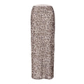 Women's Leopard Print Maxi Skirt with High Slit