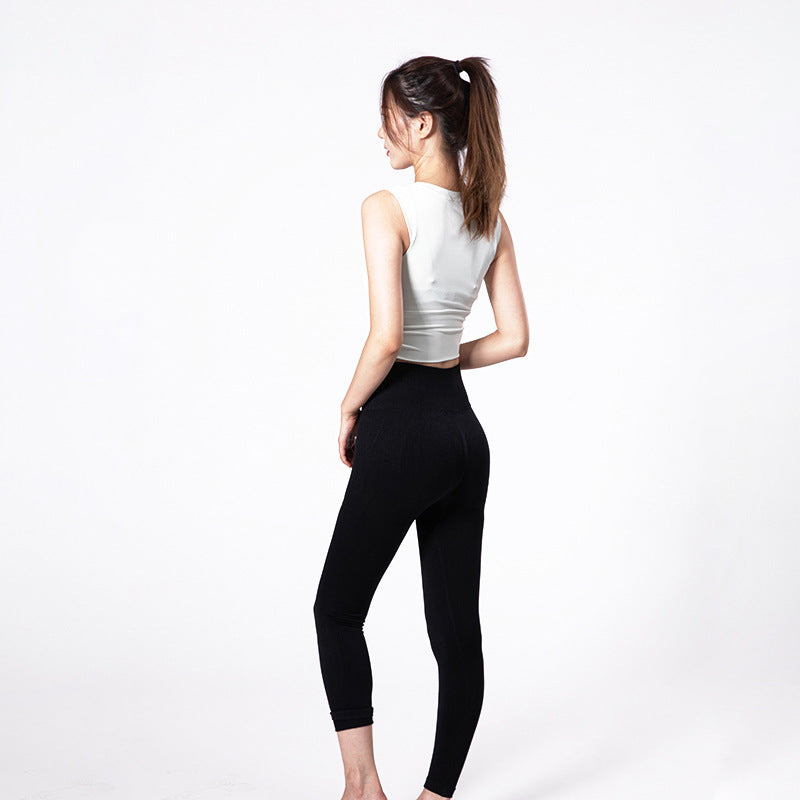 Women's High-Quality Functional Set with Sporty Cropped Top and High-Waist Leggings