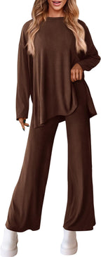 Leisure Suit with Casual Cut and Wide Leg