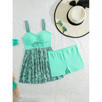 Women's Swimsuit with Playful Skirt and Adjustable Straps
