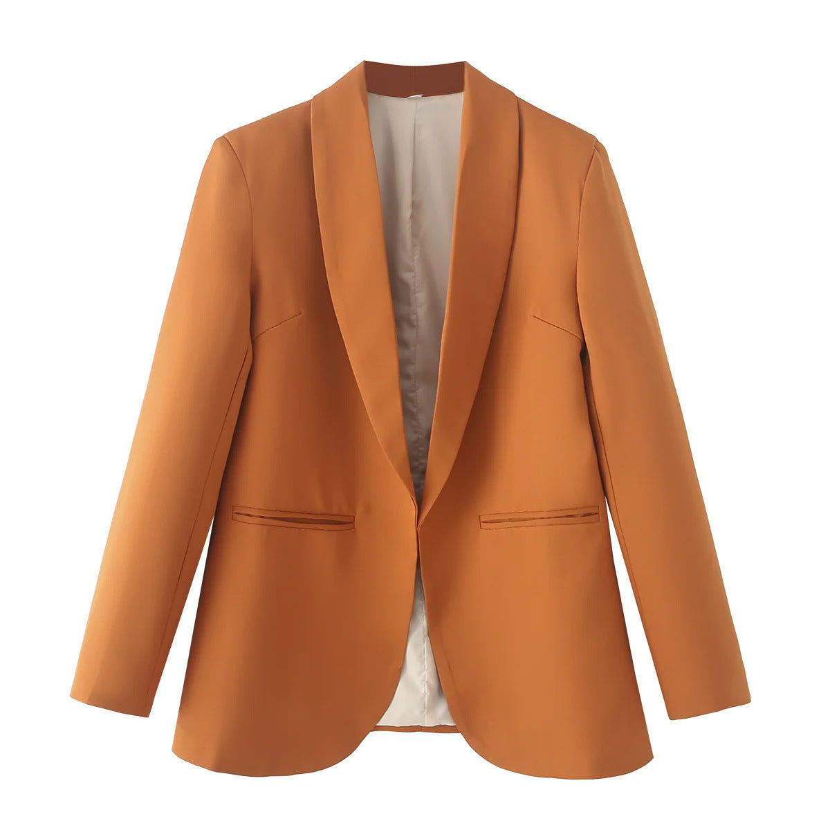 Women's Elegant Blazer with Modern Cut and Practical Pockets
