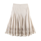 Women's Midi Skirt with Pleats and Ruffles