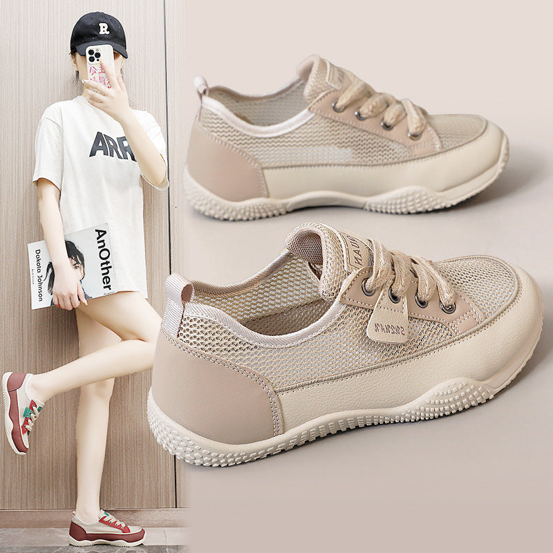 Women's Breathable Casual Sneakers with Rugged Tread and Fashionable Accents