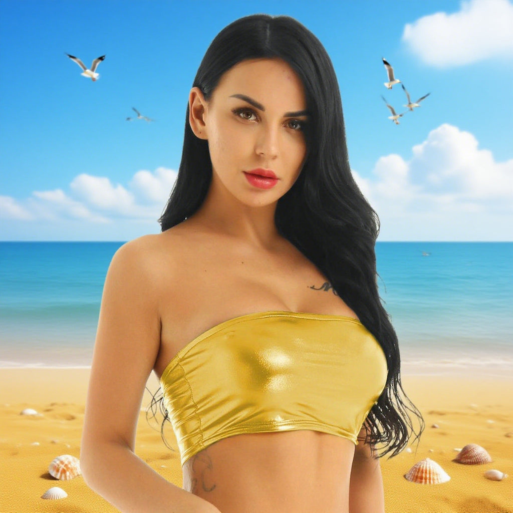 Women's Shimmering Metallic Bustier