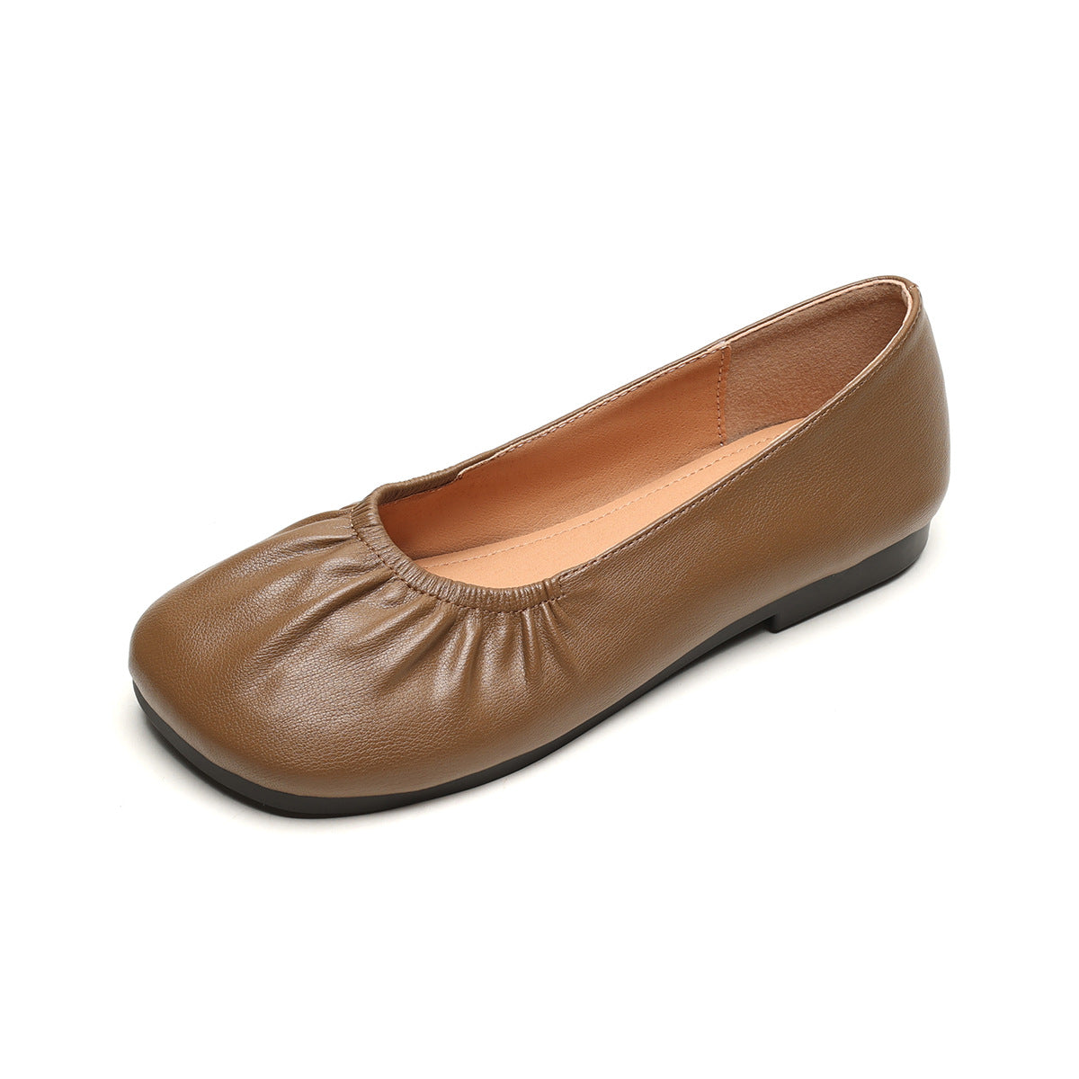 Women's Ballet Flats with Elastic Pleated Design and Comfortable Insole