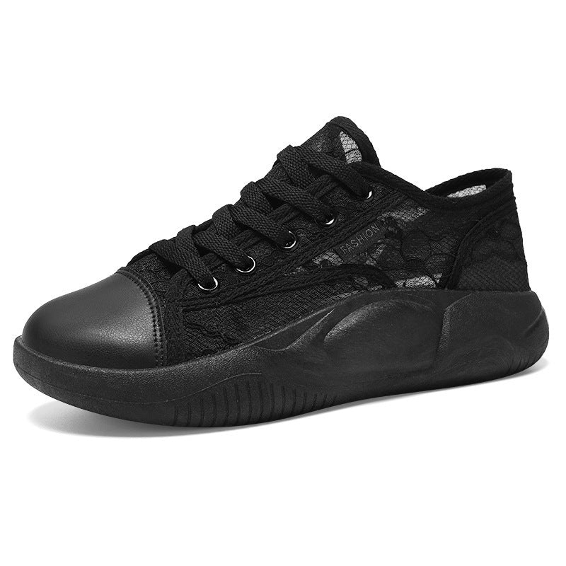 Women's Breathable Casual Sneakers with Floral Design and Flexible Sole