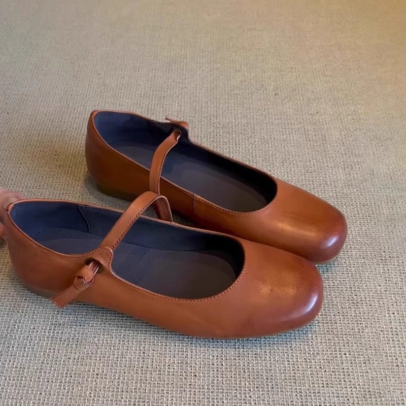 Women's Ballet Flats with Elegant Strap Closure and Soft Insole