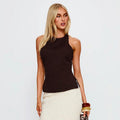 Women's Sleeveless Top with Elegant Neckline