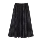 A-Line Maxi Skirt with Polka Dot Pattern
