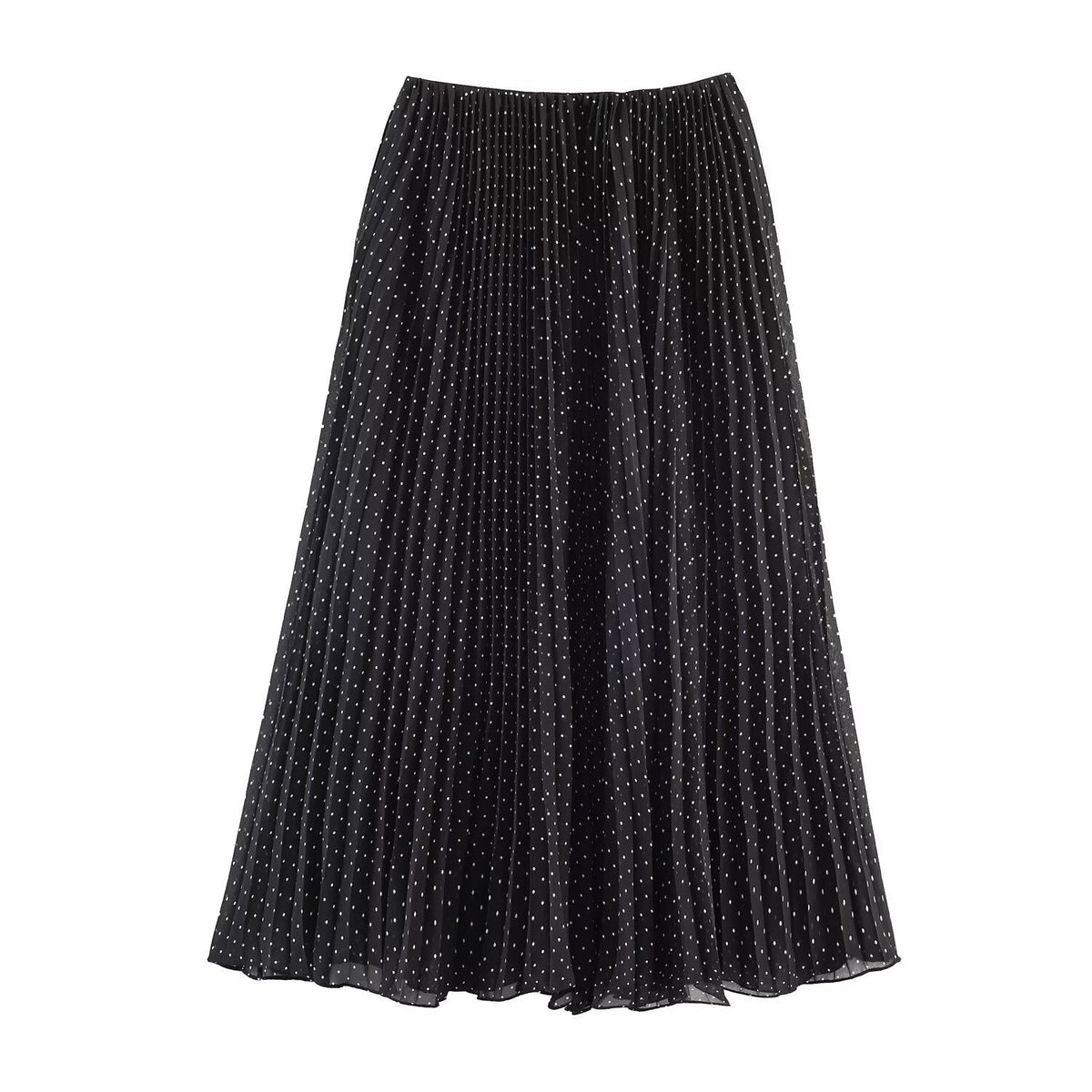A-Line Maxi Skirt with Polka Dot Pattern