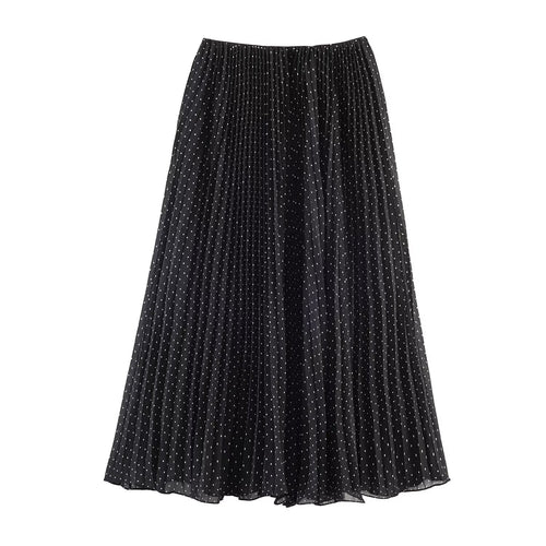 A-Line Maxi Skirt with Polka Dot Pattern