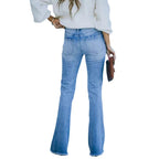 Women's High-Waisted Flared Jeans with Modern Vintage Effects