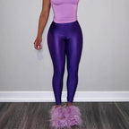 Women's High-Gloss High-Waisted Fitness Leggings