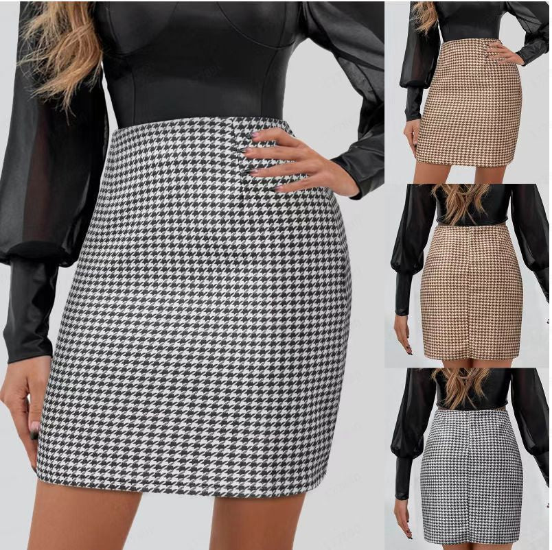 Women's Houndstooth Mini Skirt