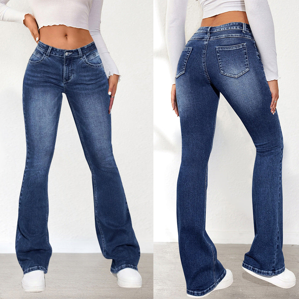 Women's High-Waisted Flared Jeans with Modern Fit