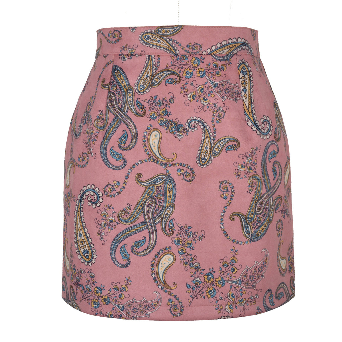 Women's High-Waisted Paisley Mini Skirt
