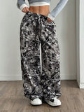 Women's Comfortable Floral Casual Pants with Elastic Waist