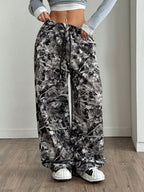 Women's Comfortable Floral Casual Pants with Elastic Waist