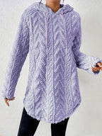 Women's Cozy Textured Hooded Knit Sweater