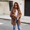 Women's Furry Parka with Hood and Elegant Cut