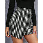 Women's Asymmetrical Button-Detail Mini Skirt
