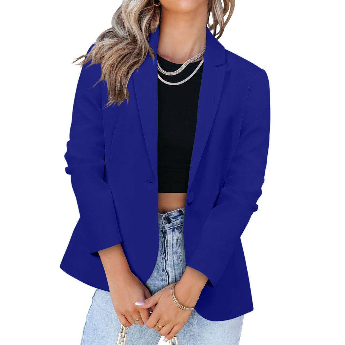 Elegant Blazer with Modern Cut and Practical Pockets
