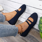 Women's Elastic Cross-Strap Breathable Ballet Flats