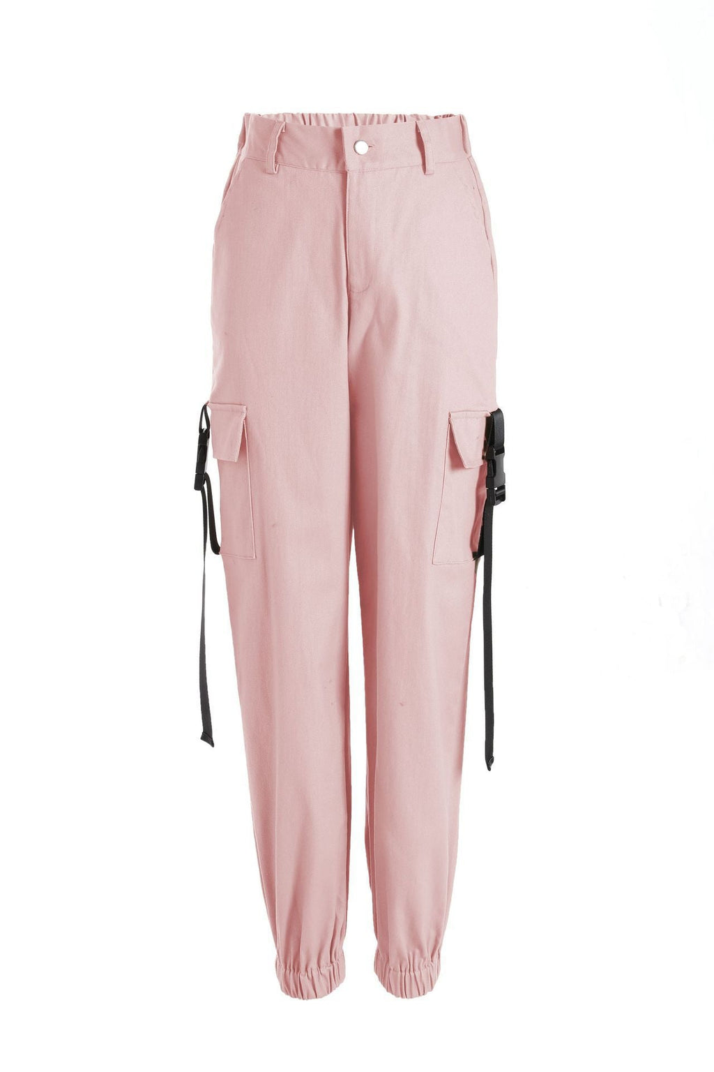 Women's Cargo Pants with Elastic Waist and Practical Side Pockets
