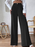 Women's Elegant High-Waisted Wide-Leg Pants
