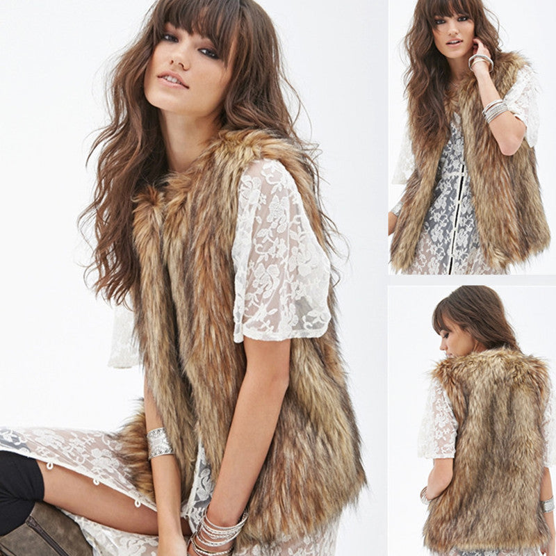 Women's Elegant Faux Fur Vest