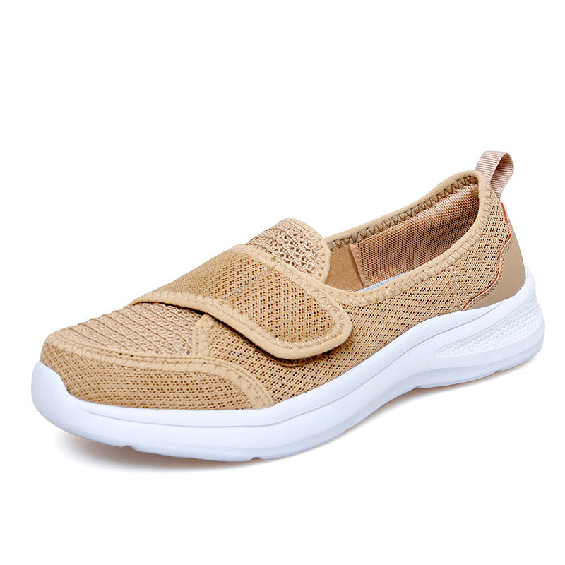 Women's Breathable Slip-On Sneakers with Practical Hook-and-Loop Closure