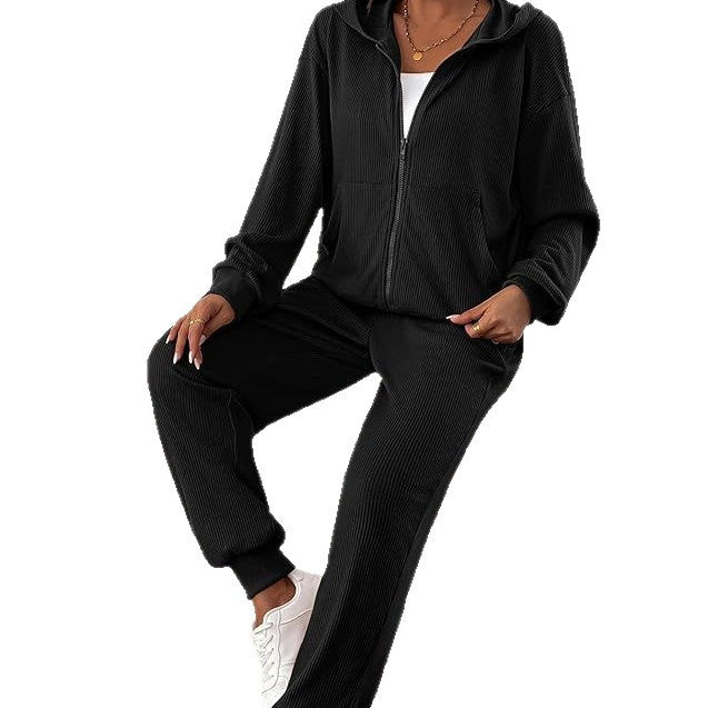 Textured Hoodie and Joggers Set
