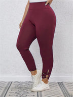 Women's High-Waisted Leggings with Stylish Cut Details