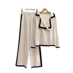 Elegant Loungewear Set with Contrast Details