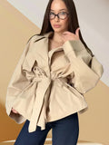 Women's Elegant Trench Jacket with Textured Design