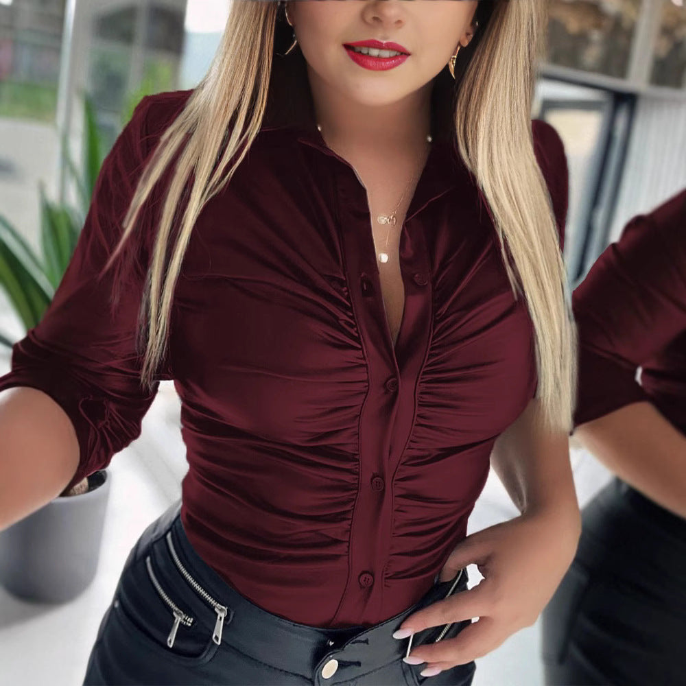 Women's Fitted Shirt with Ruching