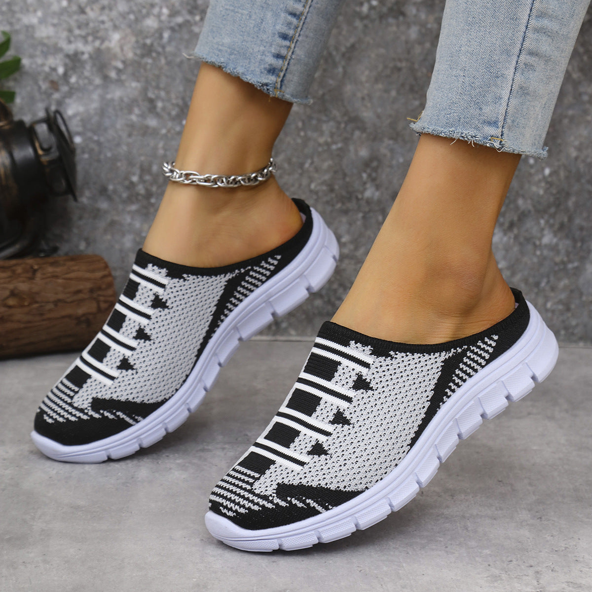 Women's Breathable Slip-On Sneakers with Elastic Upper