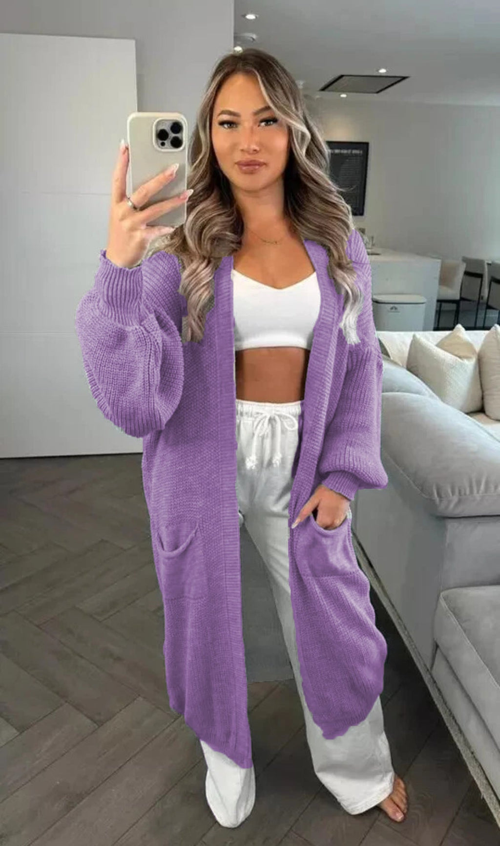 Women's Casual Knit Coat with Deep Pockets