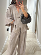 Women's Casual Linen Pantsuit
