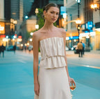 Women's Off-Shoulder Evening Dress with Flowing Hem
