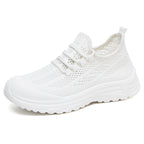 Women's Breathable Sneakers with Elastic Lacing System and Non-Slip Sole
