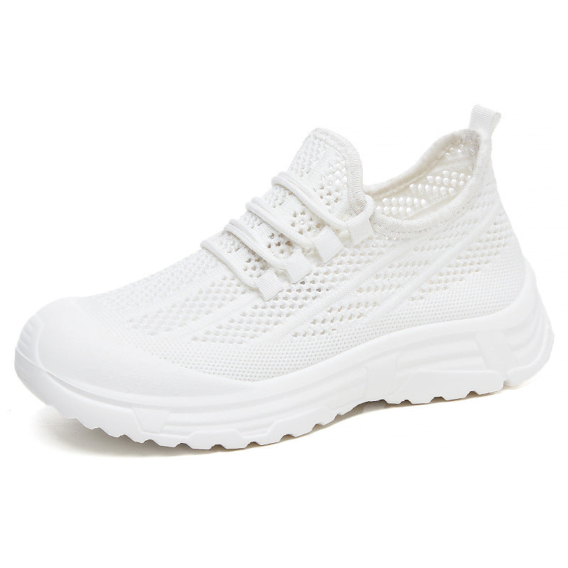 Women's Breathable Sneakers with Elastic Lacing System and Non-Slip Sole