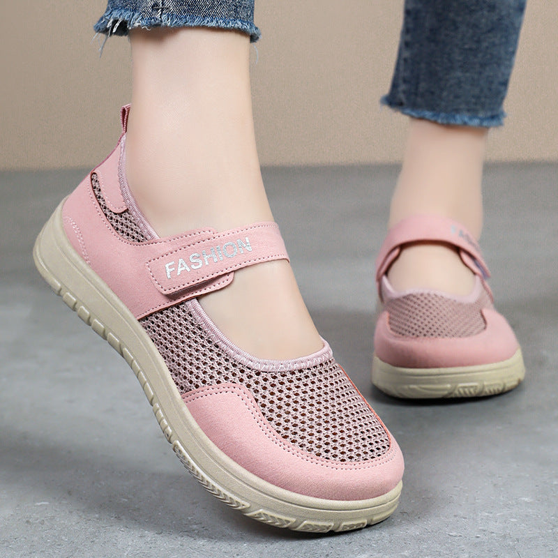 Women's Breathable Sports Slippers with Adjustable Velcro Closure
