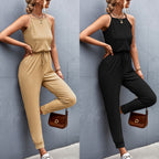 Women's Jumpsuit with Adjustable Waist Tie and Airy Fit