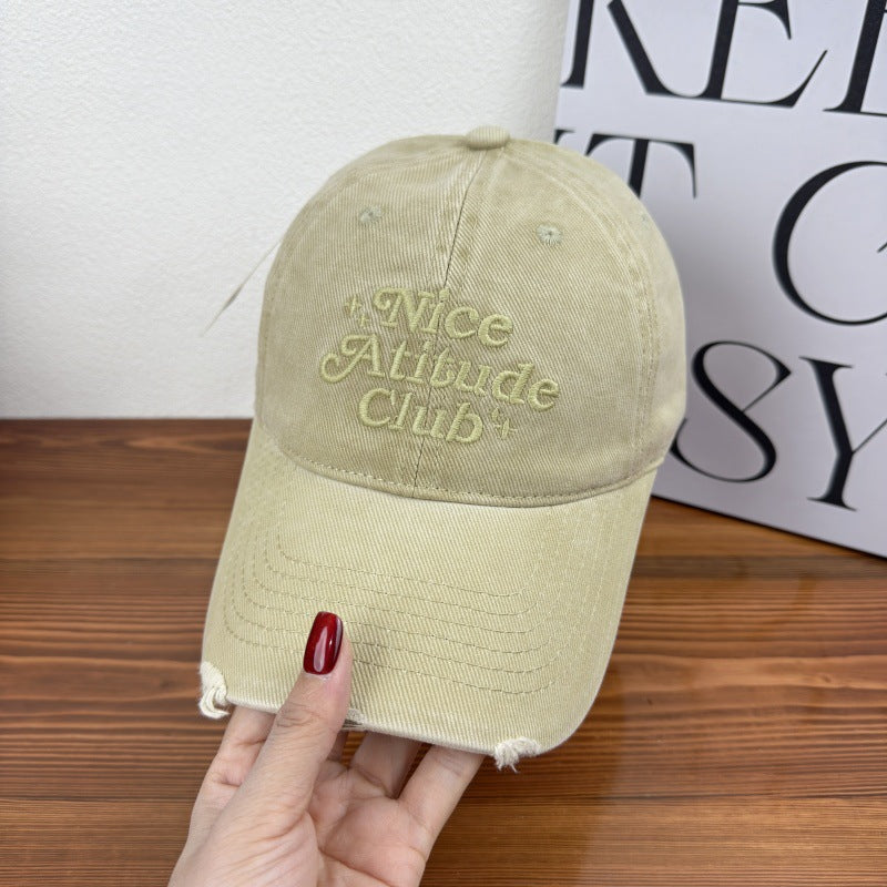 Men's Distressed Cotton Baseball Cap